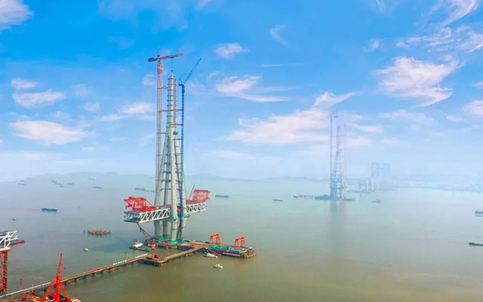 esball官网电子游戏www.esball.com建设！世界最高桥塔常泰长江大桥主塔顺利封顶！